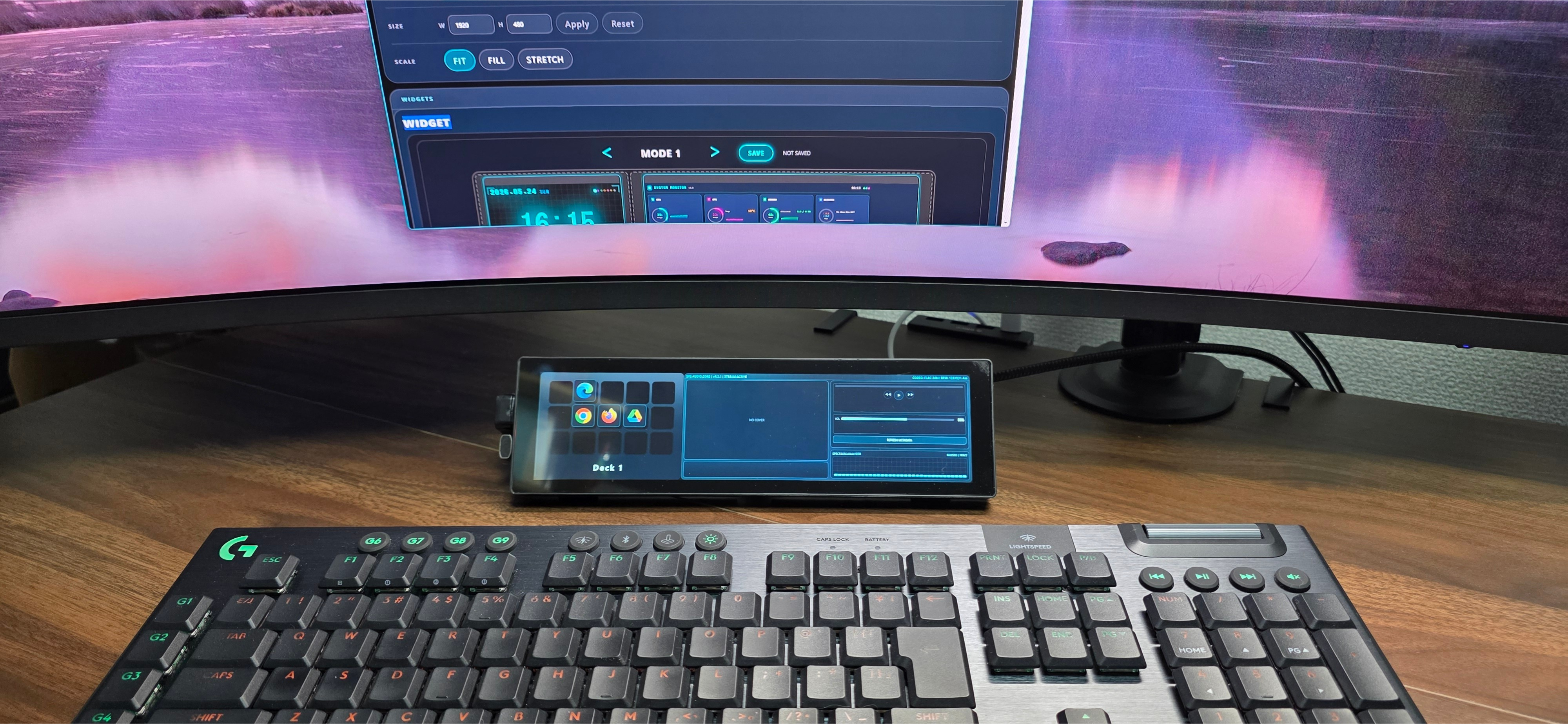 Luminous Once displayed on a dedicated 8.8-inch monitor.